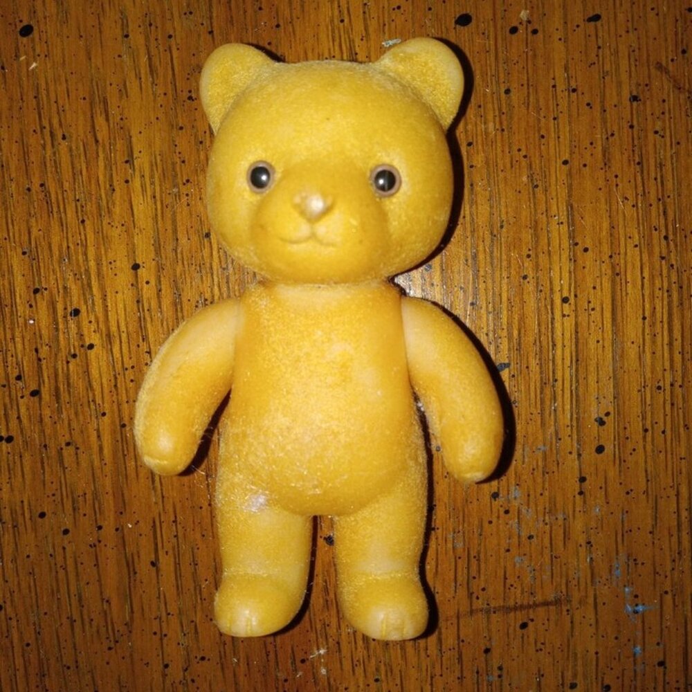 Vintage BBI Bear It In Mind Flocked Teddy Bear Figure Toy *bear only*